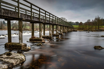 The footbridge at Castleconnell, as it spans the river Shannon.
