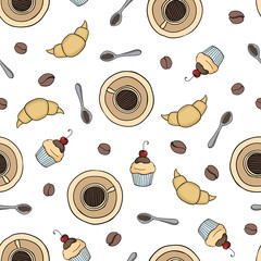 vector seamless coffee pattern