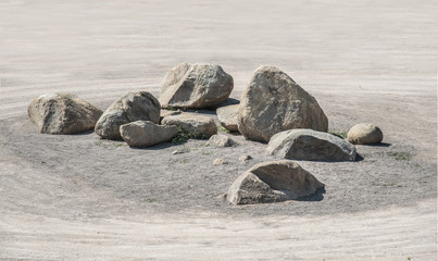 Obraz premium group of heavy stone for zen garden underconstruction