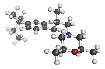 Amorolfine antifungal drug molecule. 