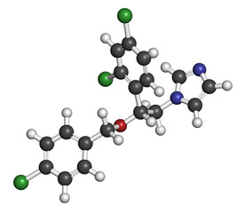 Econazole antifungal drug molecule. 