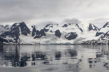 Fototapeta na wymiar View from Forlandsundet, Svalbard, Arctic.