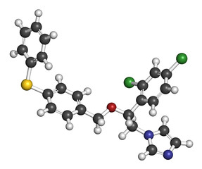 Fenticonazole antifungal drug molecule. 