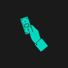 Pictograph of money in hand