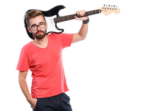 Stylish guy with a guitar