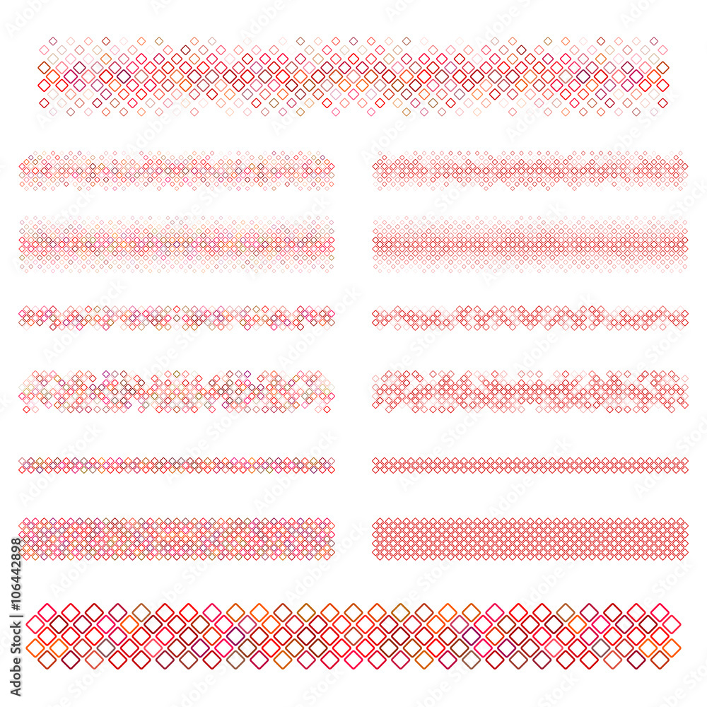 Poster Design elements - red square divider line set
