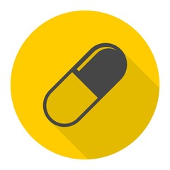 Pills icon with long shadow