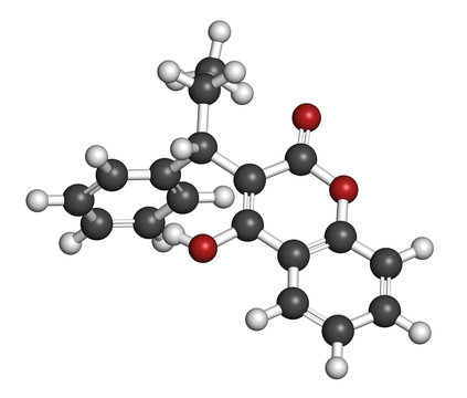 Phenprocoumon anticoagulant drug molecule (vitamin K antagonist)