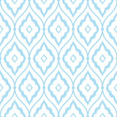 Seamless blue vintage persian ikat pattern vector