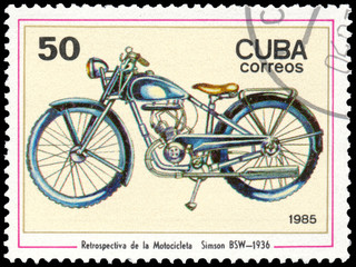 Stamp printed in CUBA shows a Simson