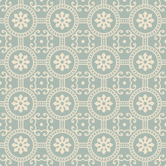 Elegant antique background image of round flower cross dot line