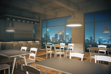 Cafe interior night