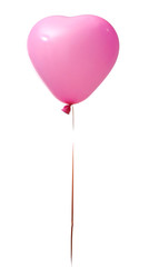 Pink heart balloon, isolated on white