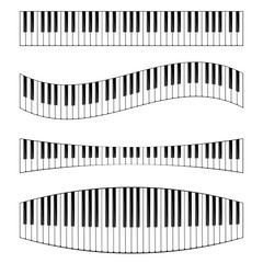 Naklejka premium Vector illustration. Musical flat background. Piano key, keyboard. Melody. Instrument.
