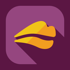 Flat modern design with shadow icons lips