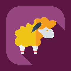 Flat modern design with shadow icons lamb
