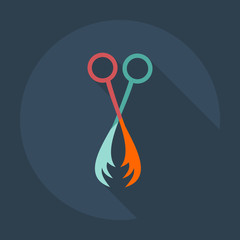 Flat modern design with shadow icons thinning scissors