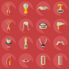 Flat concept, set modern design with shadow style