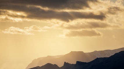 Sunset above mountains