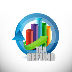 tax refund money graph cycle illustration design