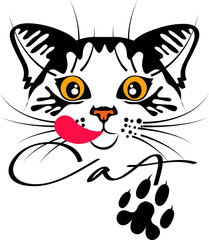 Cat portrait emblem