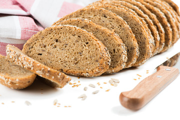 Brown bread with cereals.