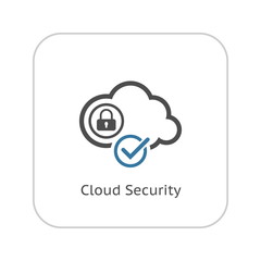 Cloud Security Icon. Flat Design.