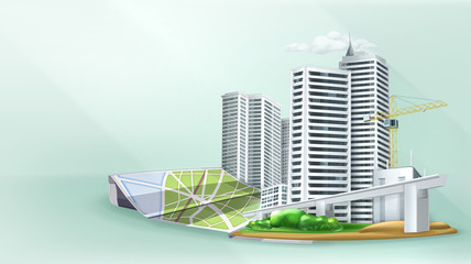 City building background, vector illustration