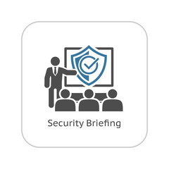 Security Briefing Icon. Business Concept. Flat Design.
