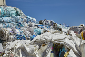 Industrial plastic wrapping trash waste recycling