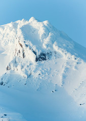 Sunset Mount Hood Cascade Range Ski Resort Area