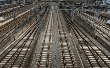 Cargo trains in old train depot