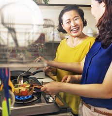 Mother Daughter Casual Adorable Heppiness Life Concept