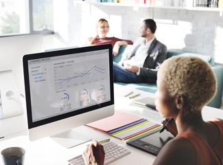 Business People Dashboard Analysis Report Concept