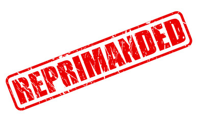 REPRIMANDED red stamp text
