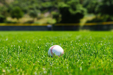 Baseball at a baseball field in California mountains