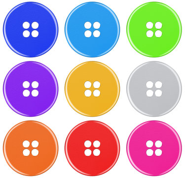 Plastic button isolated - colorful