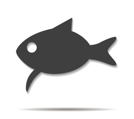 fish double shadow icon vector