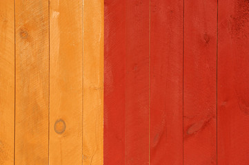 wooden wall with two different colors