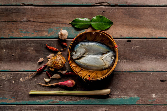 Fish and spices for cooking