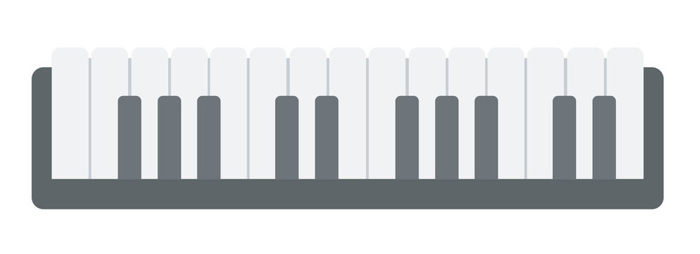 Top view of piano keyboard