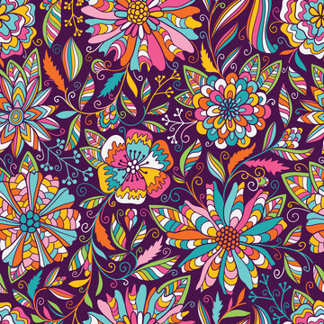 Fototapeta Seamless floral pattern