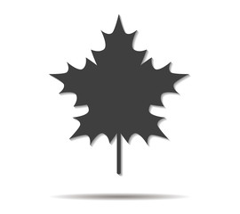 leaf double shadow icon vector