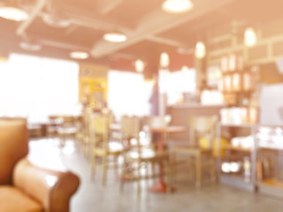 Coffee shop blur background vintage style