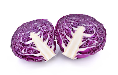 Obraz premium Red cabbage on white background