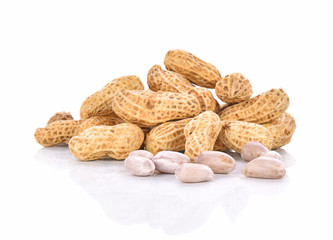 Boiled Peanuts on white background