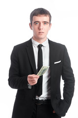 Man in suit with money