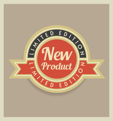 Fototapeta na wymiar New Product, limited edition sticker. Vector retro design.