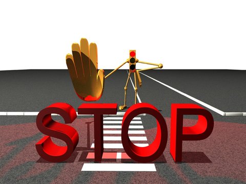 Red traffic crosswalk stop sign
