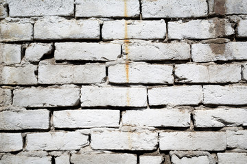 Background texture of a old white brick wall
